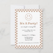 Invitation Rad Enfant Damier Neutre (Devant)