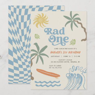 Invitation Rad One Retro Surf Little Dude Premier Anniversair