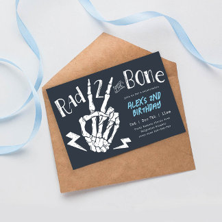 Invitation Rad TWO the Bone, Boys Halloween Second Birthday