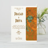 Invitation Radha Krishna peinture murale indienne (Debout devant)