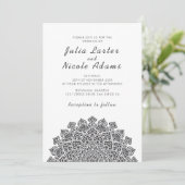 Invitation Radiant Airy Crescent Moon Mandala Wedding (Debout devant)