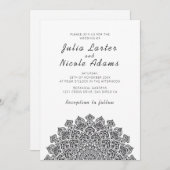 Invitation Radiant Airy Crescent Moon Mandala Wedding (Devant / Derrière)