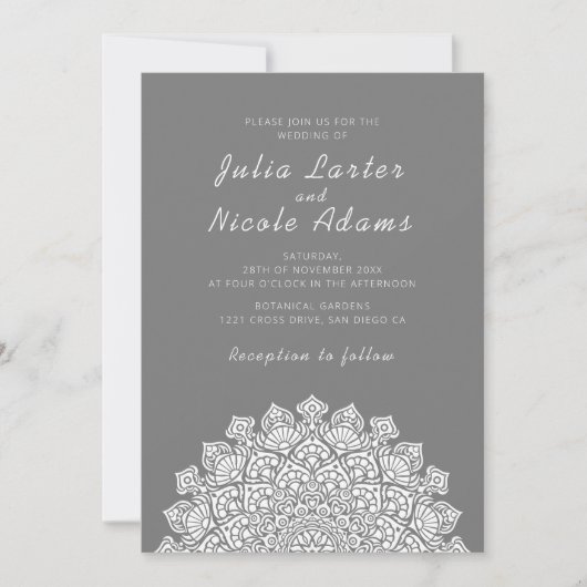 Invitation Radiant Airy Crescent Moon Mandala Wedding (Devant)