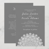 Invitation Radiant Airy Crescent Moon Mandala Wedding (Devant / Derrière)