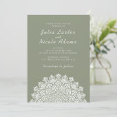 Invitation Radiant Airy Crescent Moon Mandala Wedding (Debout devant)