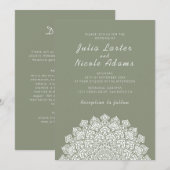 Invitation Radiant Airy Crescent Moon Mandala Wedding (Devant / Derrière)