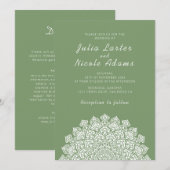 Invitation Radiant Airy Crescent Moon Mandala Wedding (Devant / Derrière)