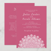 Invitation Radiant Airy Crescent Moon Mandala Wedding (Devant / Derrière)