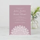 Invitation Radiant Airy Crescent Moon Mandala Wedding (Debout devant)