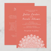 Invitation Radiant Airy Crescent Moon Mandala Wedding (Devant / Derrière)