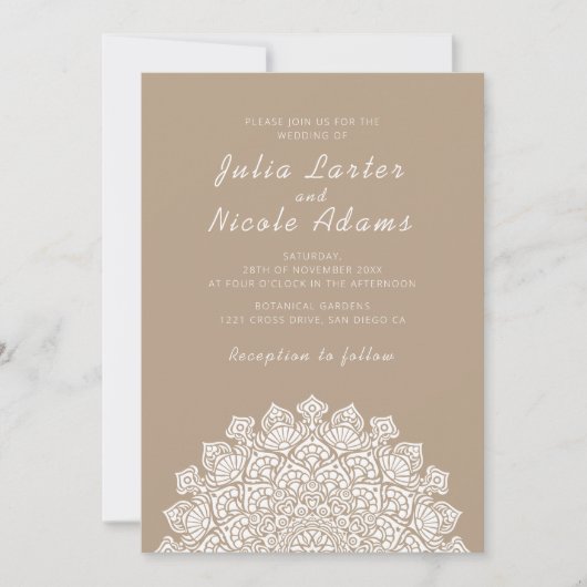 Invitation Radiant Airy Crescent Moon Mandala Wedding (Devant)