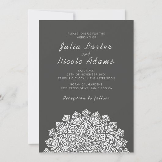 Invitation Radiant Airy Crescent Moon Mandala Wedding (Devant)