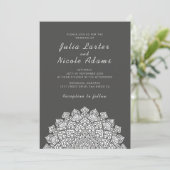 Invitation Radiant Airy Crescent Moon Mandala Wedding (Debout devant)