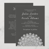 Invitation Radiant Airy Crescent Moon Mandala Wedding (Devant / Derrière)