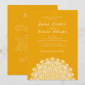 Invitation Radiant Airy Crescent Moon Mandala Wedding (Devant / Derrière)