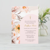Invitation Radiant Pastel Spring Flowers Orthodox Baptism     (Debout devant)