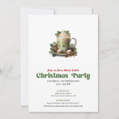 Invitation Radiant retro Christmas late coffee party invite (Devant)