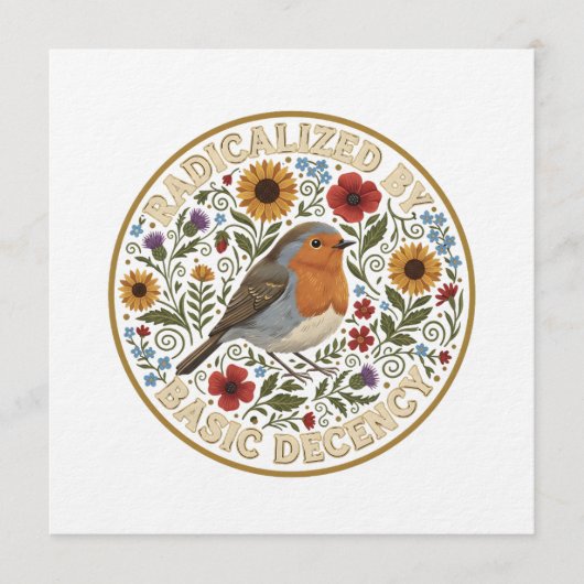 Invitation Radicalized by Basic Decency Bird Design – Vintage (Devant)