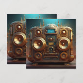 Invitation Radio Boom Box Steampunk (Devant / Derrière)