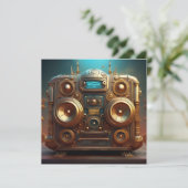 Invitation Radio Boom Box Steampunk (Debout devant)