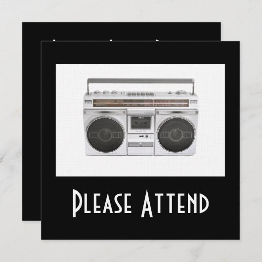 Invitation Radio Boxbox Old School (Devant / Derrière)