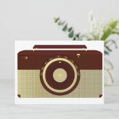 Invitation Radio Brown Rétro Et Antique Or (Debout devant)