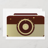 Invitation Radio Brown Rétro Et Antique Or (Devant / Derrière)