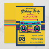 Invitation Radio musique rétro  (Devant / Derrière)