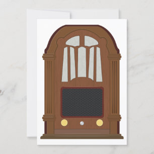 Invitation Radio vintage en bois