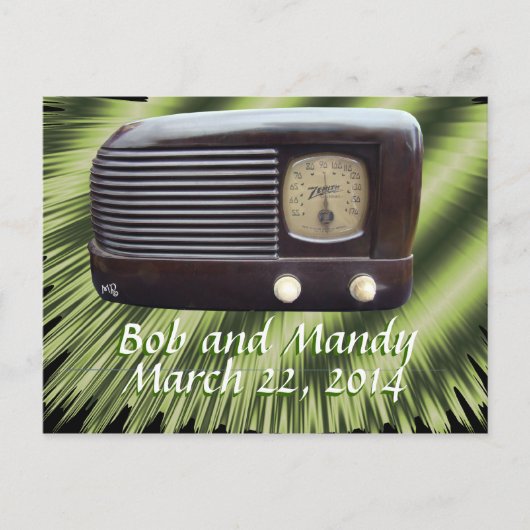 Invitation Radio Vintage-personnaliser (Devant)