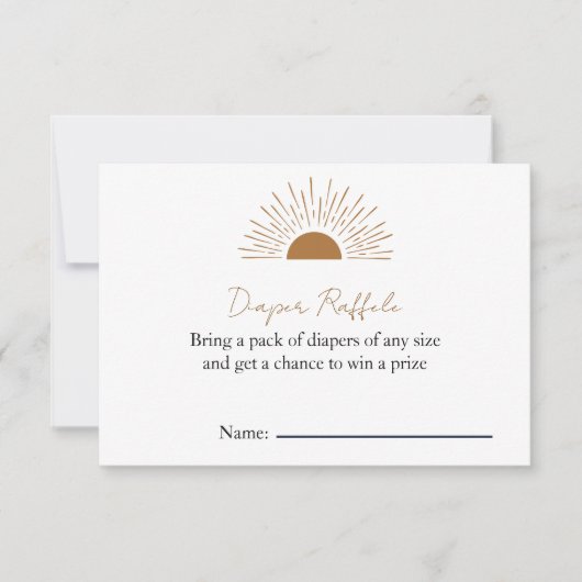 Invitation Raffin de couche rustique baby shower Sun (Devant)