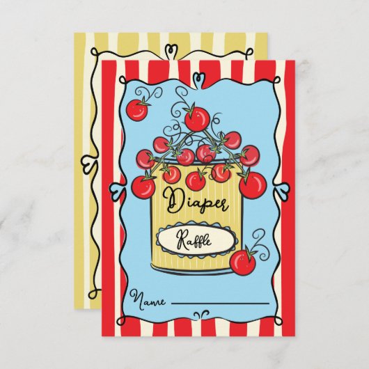 Invitation Raffin italien de couche de tomate cerise (Devant / Derrière)