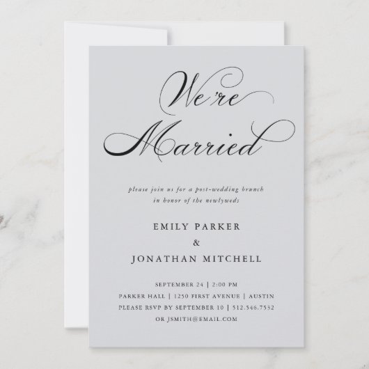 Invitation Raffiné| Brunch post-Mariage gris mou (Devant)