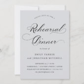 Invitation Raffiné | Calligraphie Soft Grey Dîner de répétiti (Devant)