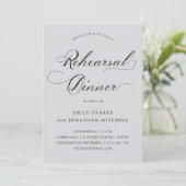 Invitation Raffiné | Calligraphie Soft Grey Dîner de répétiti (Debout devant)