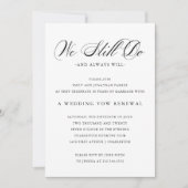 Invitation Raffiné | Renouvellement de Vow Mariage noir et bl (Devant)