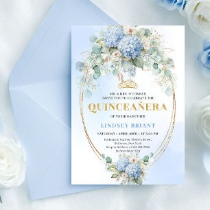 Invitation raffinée pour Quinceañera avec fleurs b