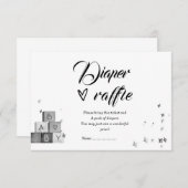 Invitation Raffle de couches noires et blanches (Devant / Derrière)