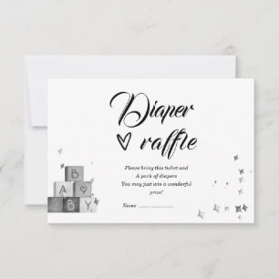 Invitation Raffle de couches noires et blanches