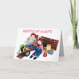 Invitation Raggedy Ann Andy toys garçon fille anniversaire en