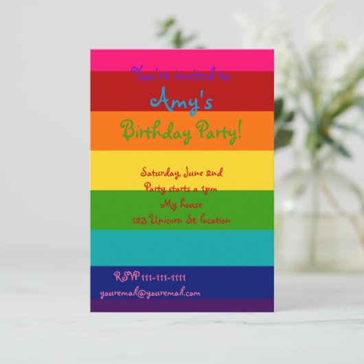 Invitation Rainbow (Debout devant)
