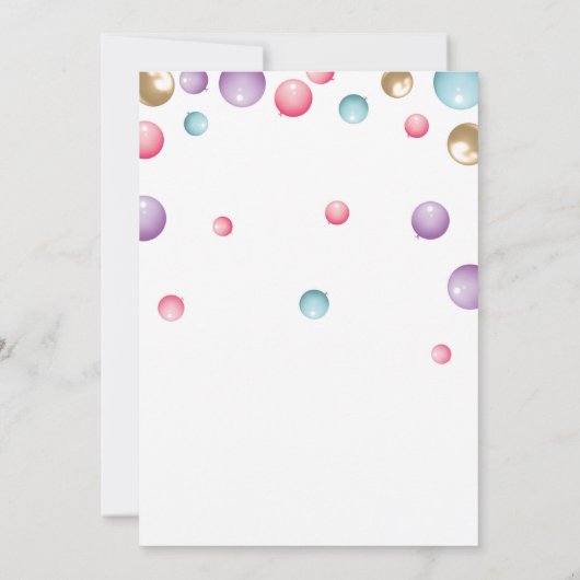 Invitation Rainbow 3e fête d'anniversaire, fille en ballons r (Dos)