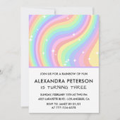 Invitation Rainbow 3rd Birthday Colorful Third (Devant)