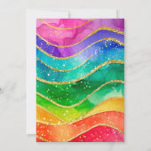 Invitation Rainbow Alcohol Ink Gold Glitter Wedding (Dos)