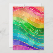 Invitation Rainbow Alcohol Ink Gold Glitter Wedding (Dos)