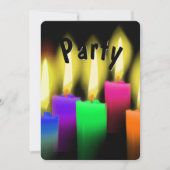 Invitation Rainbow Anniversaire Bougies Sur Noir (Devant)