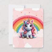 Invitation Rainbow Anniversaire de la Unicorne, ca (Devant)