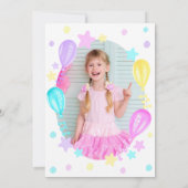 Invitation Rainbow Anniversaire Gâteau De Fête Avec Photo Pou (Dos)