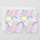 Invitation Rainbow Baby 1er anniversaire Kawaii Doodles 2 pho (Dos)