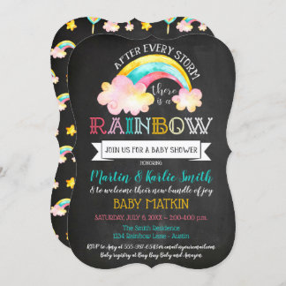 Invitation Rainbow Baby après le Baby shower de tempête
